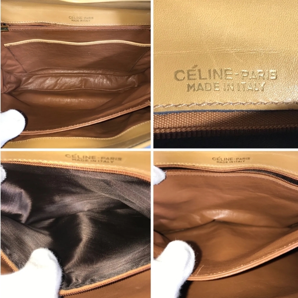 Celine Cream Crossbody Bag with Textured Finish - Picture 10 of 13